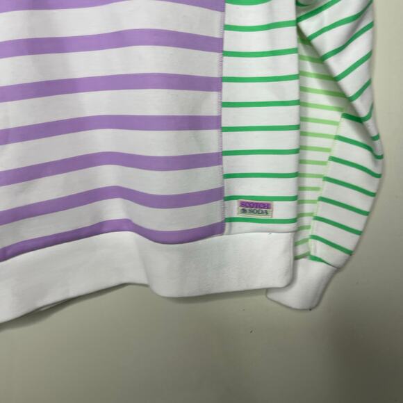 Scotch & Soda Striped Relaxed-Fit Half-Zip Sweater in purple green XS - Picture 7 of 8